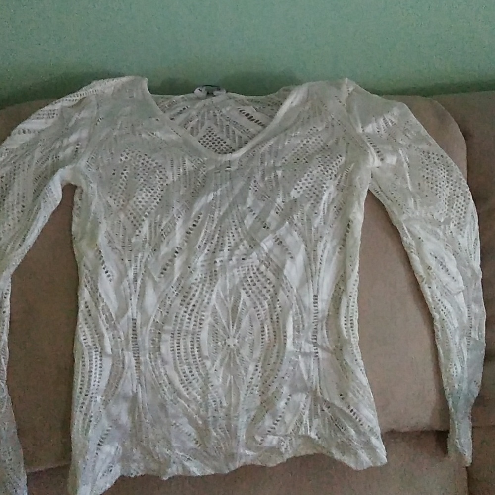 White long sleeve top